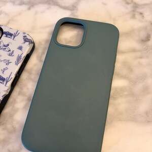 Designed for iPhone 12 Case, Silicone Ultra Slim Midnight Green